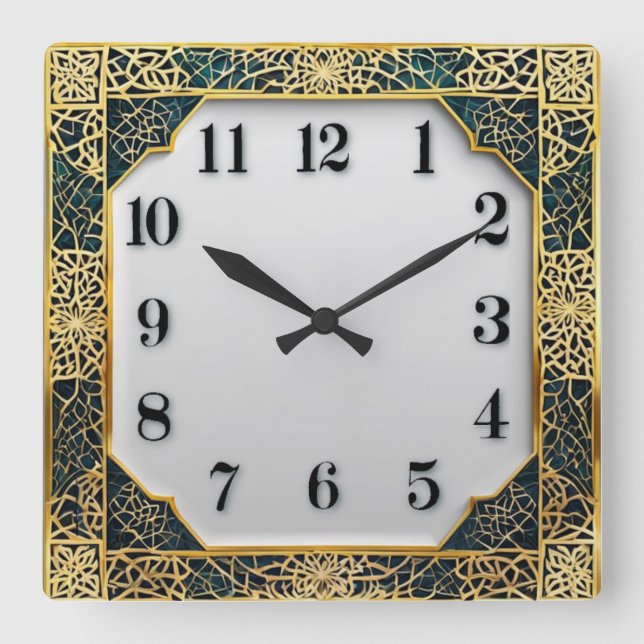 Reloj Cuadrado Elegante Art Déco (Anverso)