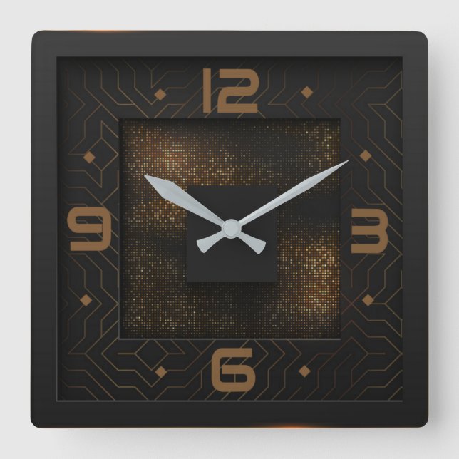 Reloj Cuadrado Elegante Art Deco (Anverso)
