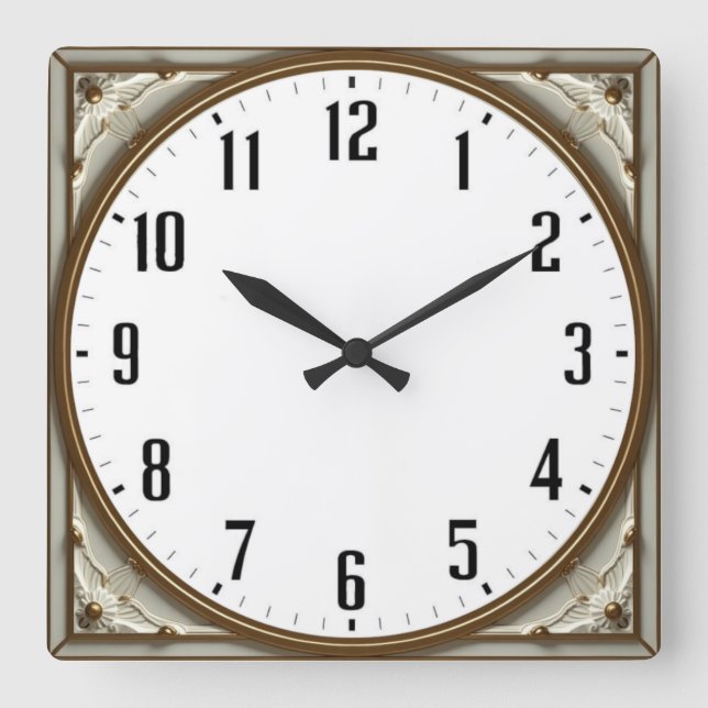 Reloj Cuadrado Elegante Art Deco (Anverso)