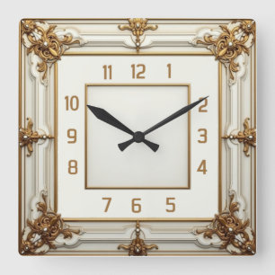 Reloj Cuadrado Elegante Art Deco Blanco