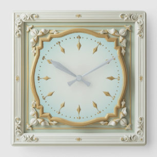 Reloj Cuadrado Elegante Art Deco Menta