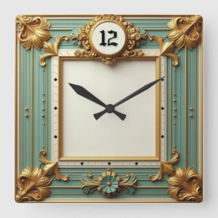 Reloj Cuadrado Elegante Barroco