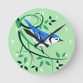 Reloj Cuadrado Elegante Bird Art Blue Jay