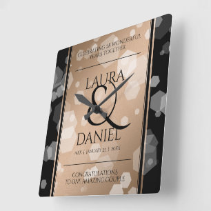 Reloj Cuadrado Elegante celebración del 28 aniversario del Boda L