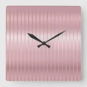Reloj Cuadrado Elegante Color Rosa Dorado Plantilla Moderna Cuadr