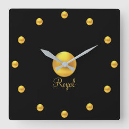 Reloj Cuadrado Elegante Dorado Real