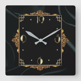Reloj Cuadrado Elegante dorado y negro