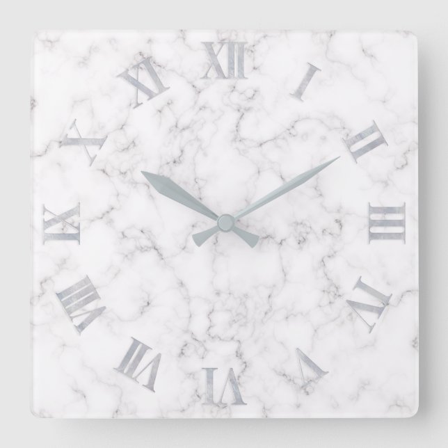 Reloj Cuadrado Elegante estilo de mármol (Anverso)