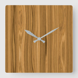 Reloj Cuadrado Elegante estilo grano de madera