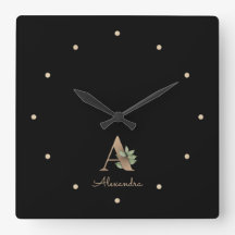 Elegante letra botánica de monograma A