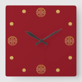 Reloj Cuadrado Elegante Moto de Longevidad Geométrica de Ronda de