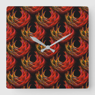 Reloj Cuadrado Elegante patrón de arte abstracto boho moderno lin