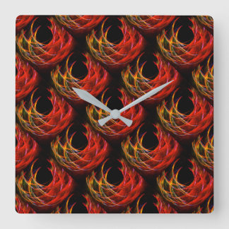 Reloj Cuadrado Elegante patrón de arte abstracto boho moderno lin