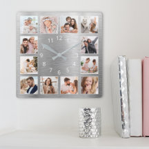 Elegante Plata de fotografía familiar personalizad