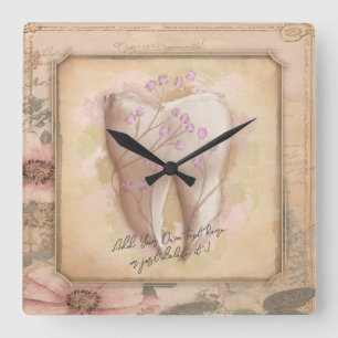 Reloj Cuadrado Elegante portátil de regalo odontológico antiguo d