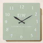 Reloj Cuadrado Elegante Profesional Simple Monograma Minimalista<br><div class="desc">Presentamos nuestra Elegante Colección Minimalista Profesional Simple Monograma: Eleva tu estilo con sofisticación atemporal y elegancia subestimada. Esta colección, elaborada con meticulosa atención a los detalles, presenta diseños minimalistas adornados con su monograma personalizado. Cada pieza exuda profesionalismo y refinamiento, perfecto para dar una impresión duradera en cualquier entorno. Desde la...</div>