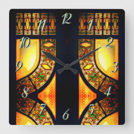 Reloj Cuadrado elegante puerta de cristal con manchas victorianas