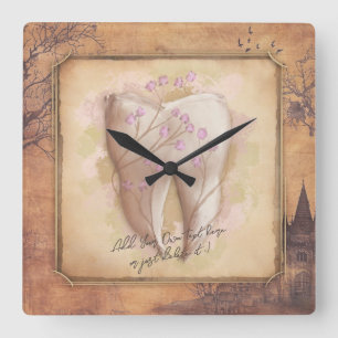 Reloj Cuadrado Elegante regalo odontológico antiguo de moda