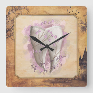 Reloj Cuadrado Elegante regalo odontológico antiguo de moda