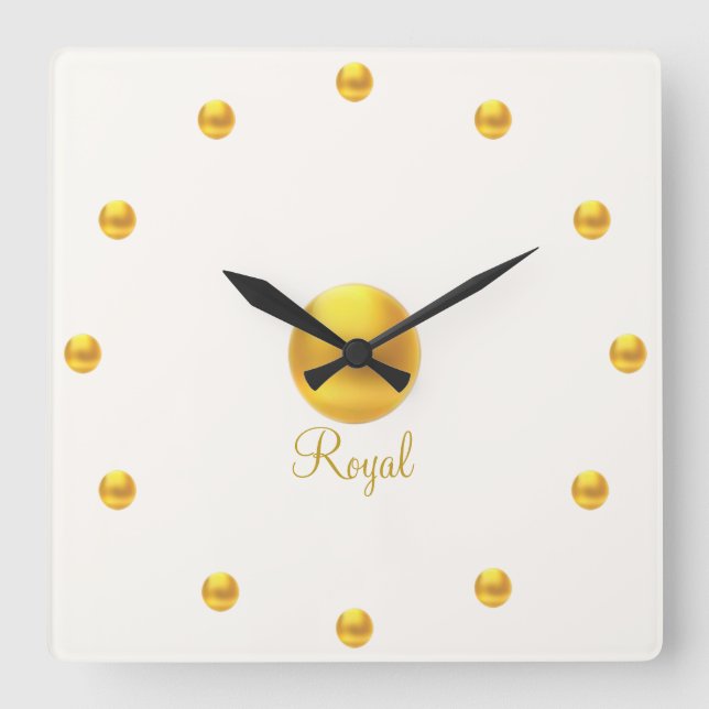Reloj Cuadrado Elegante Royal Golden (Anverso)