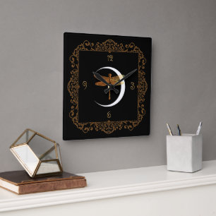 Reloj Cuadrado Elegante, vintage, cuento de hadas mágico victoria