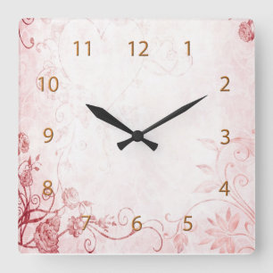 Reloj Cuadrado Elegante Vintage Rosa