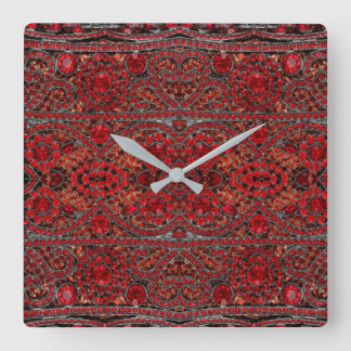 Reloj Cuadrado elegante y sofisticado rubí de oro rojo burgundy