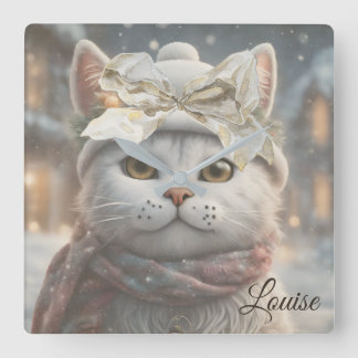 Reloj Cuadrado Elegante y vintage regalo de amante del gato para