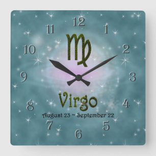 Reloj Cuadrado Elegir color Virgo Zodiac Rótulo Astrológico