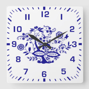 Reloj Cuadrado Elemento de estilo de cebolla azul