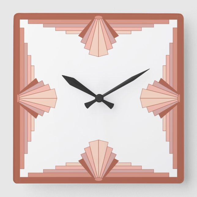 Reloj Cuadrado Elementos Art deco en oro rosa completo08 (Anverso)