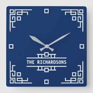 Reloj Cuadrado Elija su frontera geométrica retra del art déco