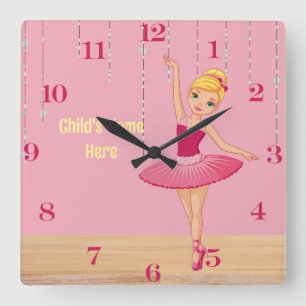 Reloj Cuadrado Elise Blonde Ballerina Wall Clock