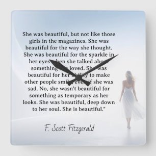 Reloj Cuadrado Ella era hermosa === Cita de F.Scott Fitzgerald