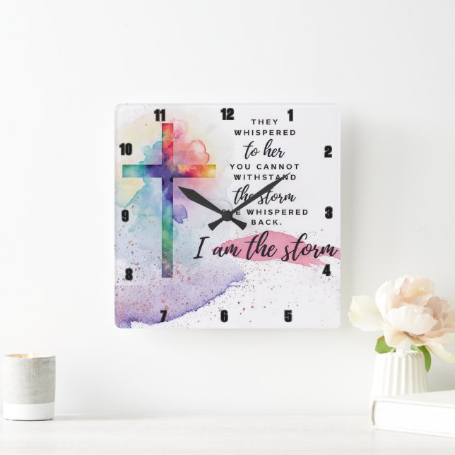 Reloj Cuadrado Ella le susurró. Soy la tormenta. (Hogar)