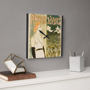 Reloj Cuadrado Embajadores Yvette Guilbert por Theophile Steinlen