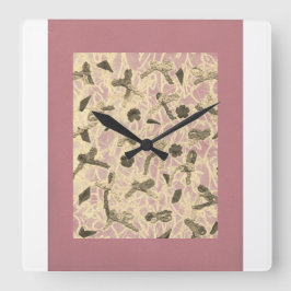 Reloj Cuadrado Embellished Floating Bows Square Wall Clock
