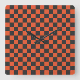 Reloj Cuadrado Ember and ash checkerboard pattern