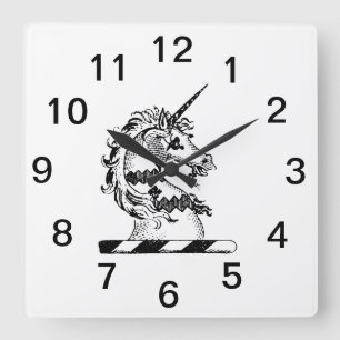 Reloj Cuadrado Emblema del Escudo de Armas de la Cabeza de Unicor