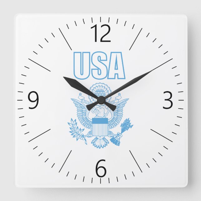 Reloj Cuadrado emblema nacional de los Estados Unidos (Anverso)