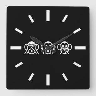 Reloj Cuadrado Emoji sabia de 3 monos