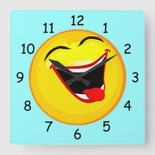 Reloj Cuadrado Emoticon muy lindo y muy feliz / Emoji