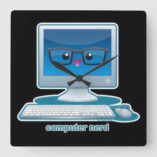 Reloj Cuadrado Empollón del ordenador