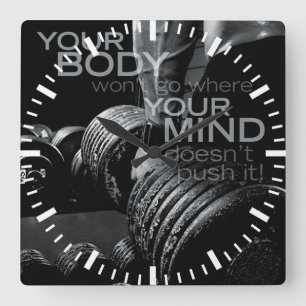 Reloj Cuadrado Empujar tu mente y cuerpo - Motivación de entrenam