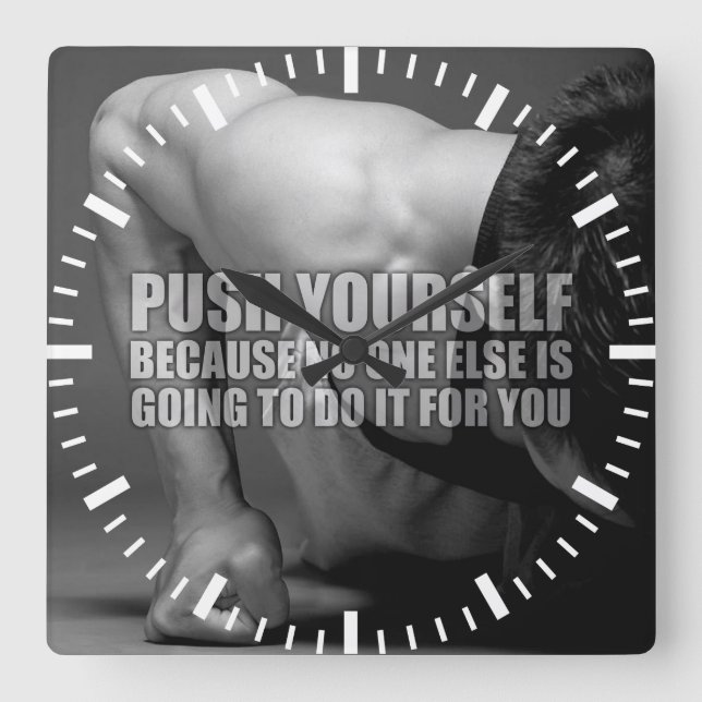 Reloj Cuadrado Empujarse a sí mismo - Motivación de la realizació (Anverso)