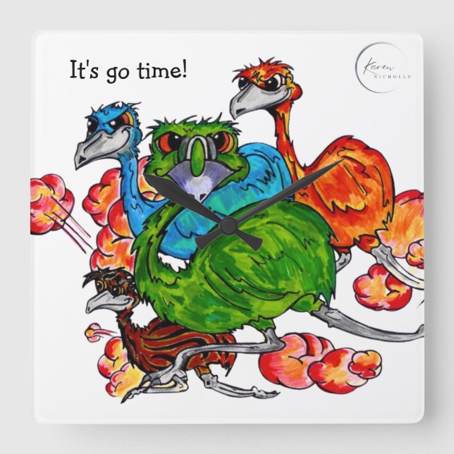 Reloj Cuadrado Emu Run (Anverso)