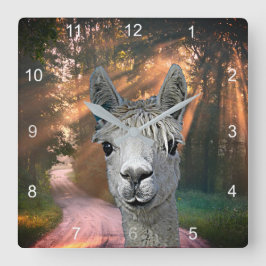 Reloj Cuadrado En el camino con Pepe la Alpaca