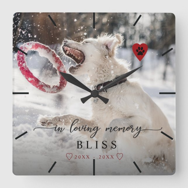 Reloj Cuadrado En el Monograma de impresión de imágenes de Mascot (Anverso)