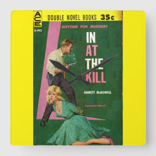 Reloj Cuadrado En la portada de la novela Kill pulp