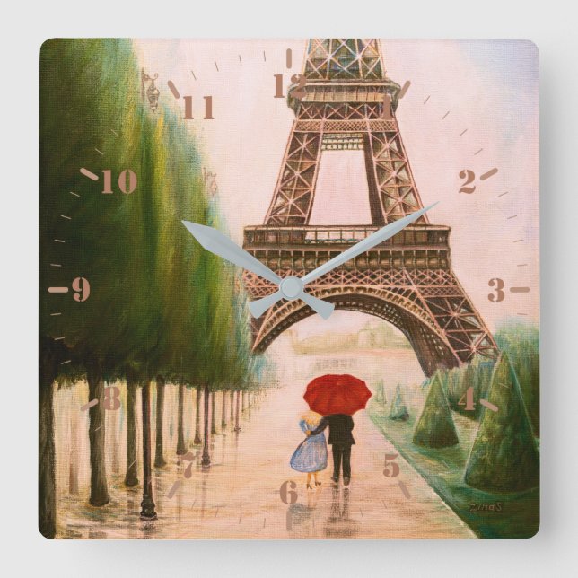 Reloj Cuadrado En la Torre Eiffel (Anverso)